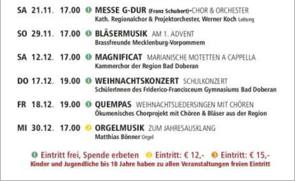 Konzerte 26 ab Oktober